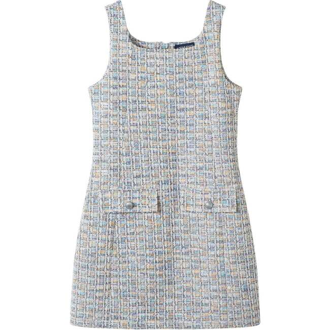 Big Kids Tweed Dress & Rib Tee Set, Black Tweed - Dresses - 4