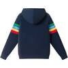 Big Kids Hooded Sweater, Navy Multi-Stripe - Sweaters - 3