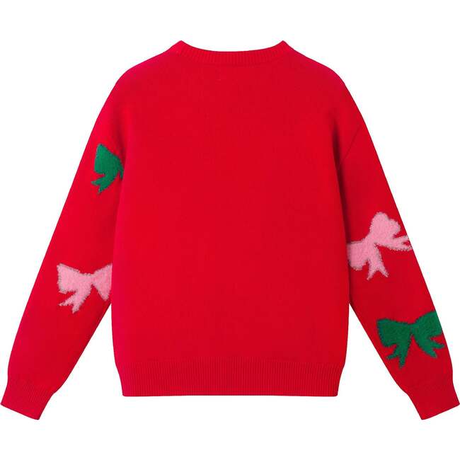 Big Kids Holiday Sweater, Red Bows - Sweaters - 2