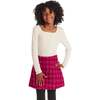 Big Kids Rib Jersey  Tee & Tweed Skirt Set, Ivory - Mixed Apparel Set - 2