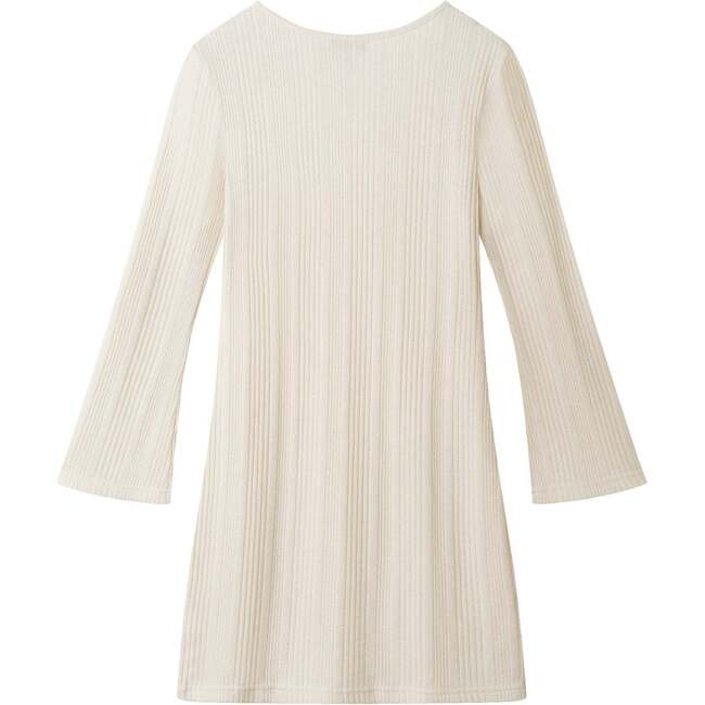 Big Kids Lurex Bell Sleeve Dress, Cream - Dresses - 3