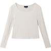 Big Kids Rib Jersey  Tee & Tweed Skirt Set, Ivory - Mixed Apparel Set - 4