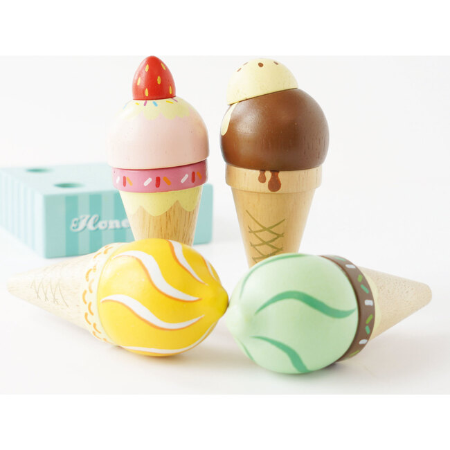 Wooden Ice Cream Cones Set - Play Food - 2