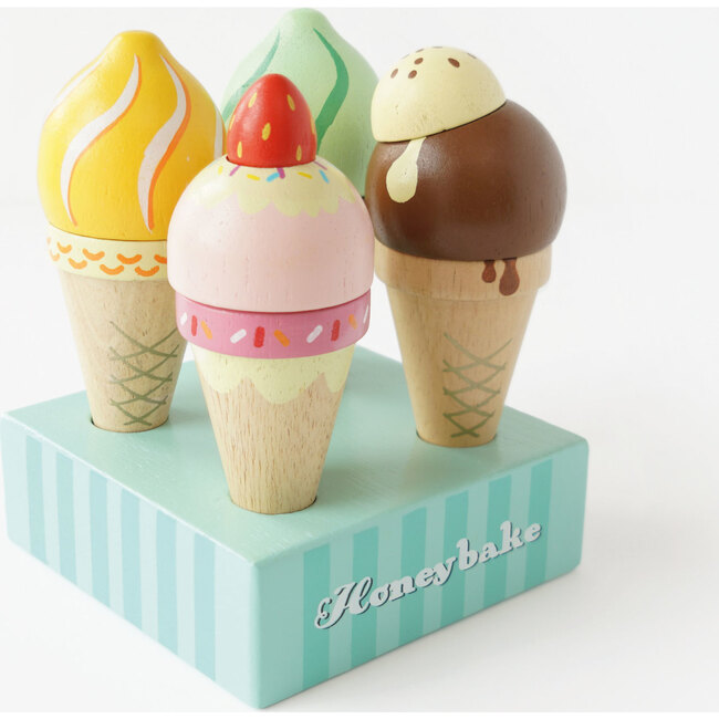 Wooden Ice Cream Cones Set - Play Food - 4