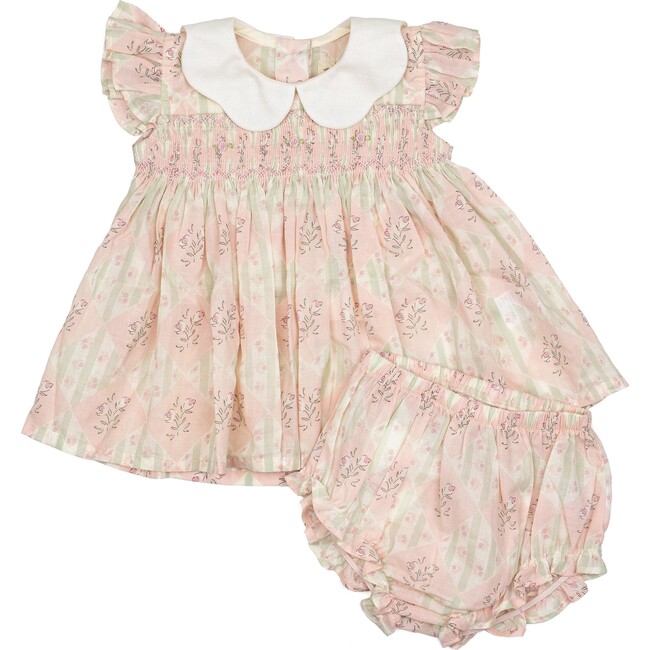 Scallop Two Piece Set, Spring Patchwork Floral - Mixed Apparel Set - 1