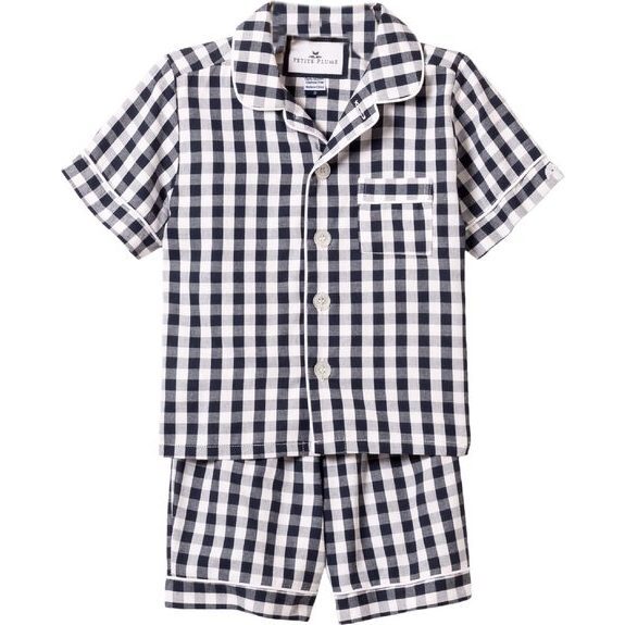 Navy Gingham Short Set - Pajamas - 1