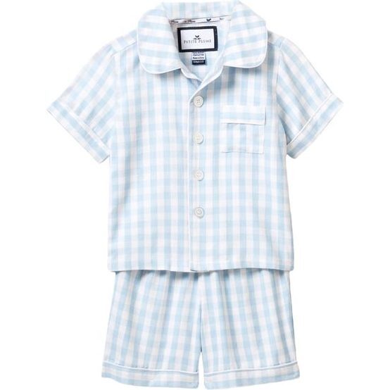 Light Blue Gingham Short Set - Pajamas - 1