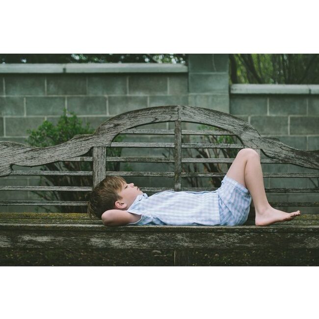 Light Blue Gingham Short Set - Pajamas - 2