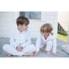 White Pajamas with Pink Piping - Pajamas - 2