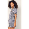 Women's Silk Short Set, Navy Bengal Stripe - Pajamas - 3