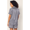 Women's Silk Short Set, Navy Bengal Stripe - Pajamas - 4