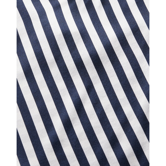 Women's Silk Short Set, Navy Bengal Stripe - Pajamas - 7