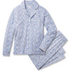 Women's Pima Cotton Pajama Set, Fleur d'Azur - Pajamas - 1 - thumbnail