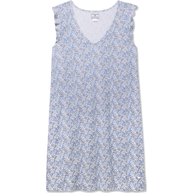 Women's Pima Cotton Harper Nightgown, Fleur d'Azur - Nightgowns - 1