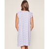Women's Pima Cotton Harper Nightgown, Fleur d'Azur - Nightgowns - 4 - thumbnail