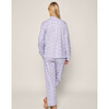 Women's Pima Cotton Pajama Set, Fleur d'Azur - Pajamas - 4
