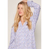 Women's Pima Cotton Pajama Set, Fleur d'Azur - Pajamas - 5