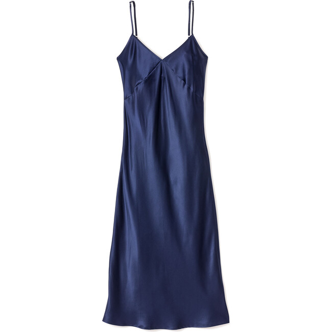 Women's Silk Cosette Night Dress, Navy - Pajamas - 1