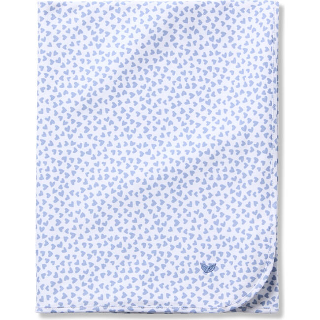 Infant's Pima Blanket, Blue Hearts - Blankets - 1