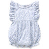 Infant's Ruffled Romper, Blue Hearts - Rompers - 1 - thumbnail