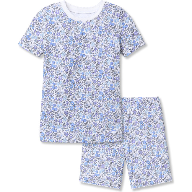 Children's Snug Fit Short Set, Fleur d'Azur - Pajamas - 1