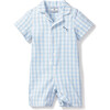 Petite Plume x Masionette Key To My Heart Embroidery Romper, Light Blue Gingham - Rompers - 1 - thumbnail