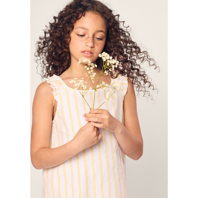 Girl's Twill Amelie Nightgown, Sunny Stripe - Nightgowns - 5