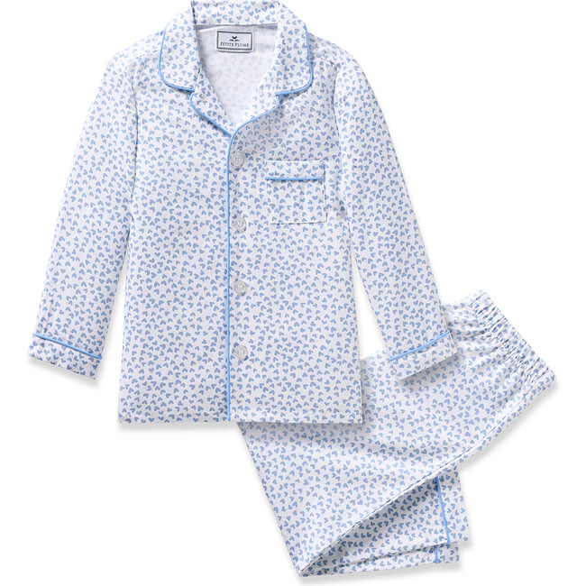 Children's Pajama Set, Blue Hearts - Pajamas - 1