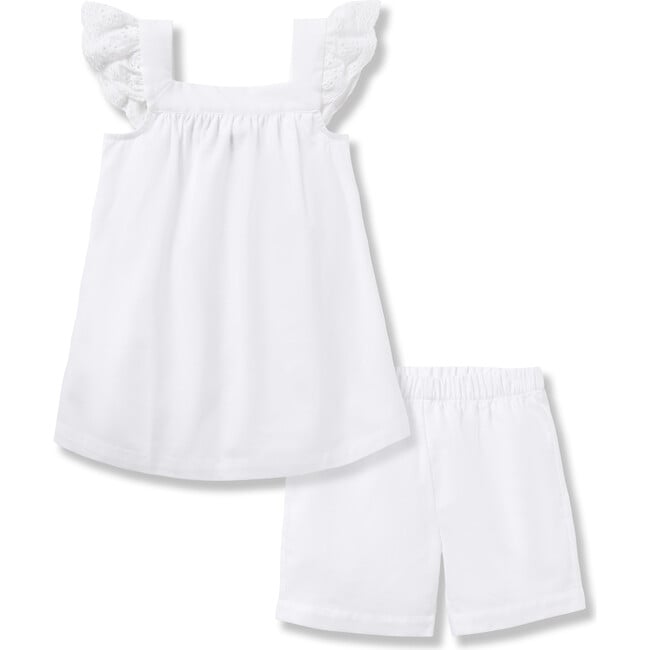 Children's Clara Short Set, White - Pajamas - 1