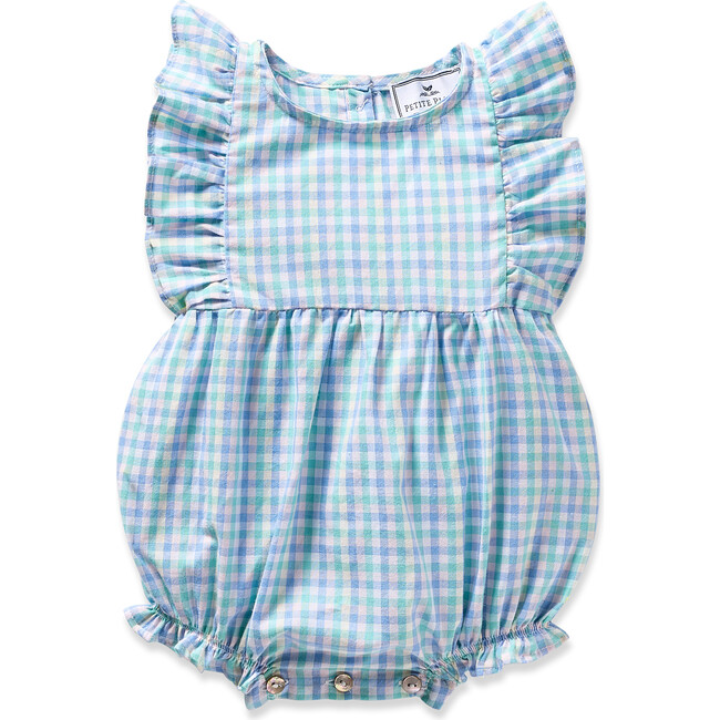 Baby's Twill Ruffled Romper, Spring Gingham - Rompers - 1