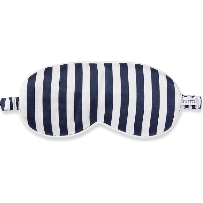 Adults Silk Sleep Mask, Navy Bengal Stripe - Eye Masks - 1