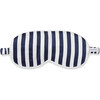 Adults Silk Sleep Mask, Navy Bengal Stripe - Eye Masks - 1 - thumbnail
