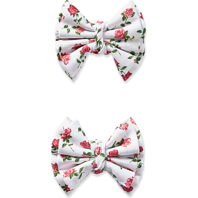 2 Pack Small Hair Bow, Petite Petals - Hair Accessories - 1