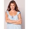 Women's Swiss Dots Celeste Short Set, Blue - Pajamas - 3