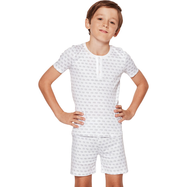 Snug Fit Short Set, Elephants - Pajamas - 5