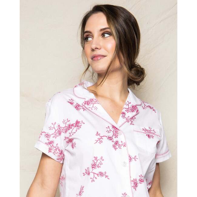Women's Short Sleeve Short Set, English Rose Floral - Pajamas - 2