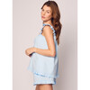 Women's Swiss Dots Celeste Short Set, Blue - Pajamas - 4
