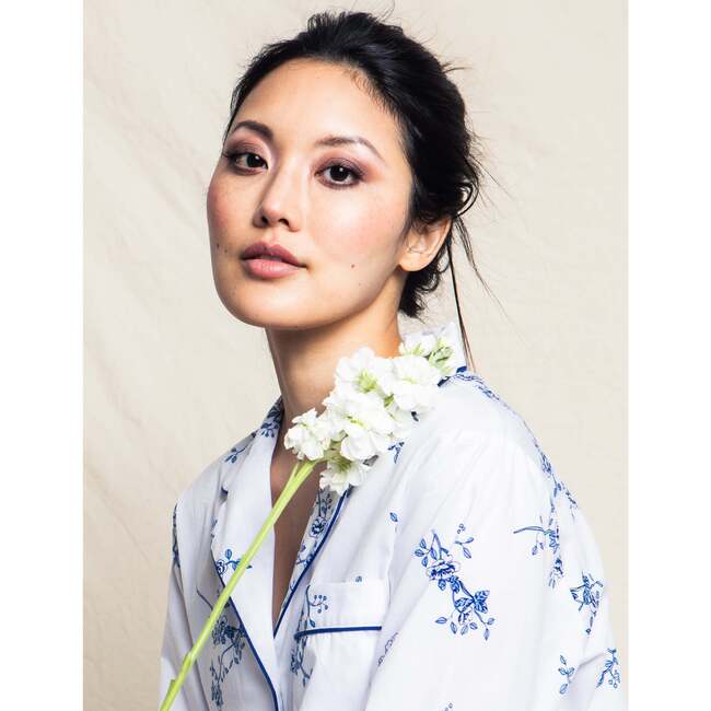 Women's Nightshirt, Indigo Floral - Pajamas - 3