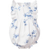 Ruffled Romper, Indigo Floral - Rompers - 1 - thumbnail