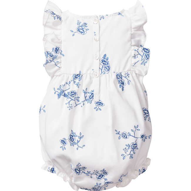 Ruffled Romper, Indigo Floral - Rompers - 2