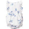 Ruffled Romper, Indigo Floral - Rompers - 2