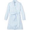 Women's Robe, Light Blue Gingham - Robes - 1 - thumbnail