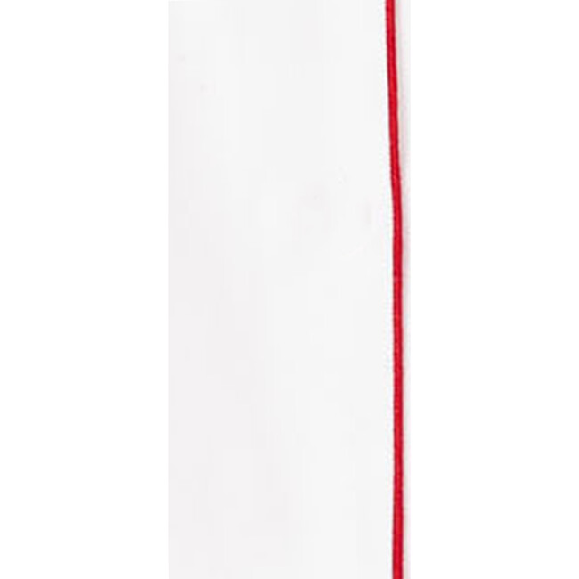 Men's Flannel Robe, White with Red Piping - Robes - 5