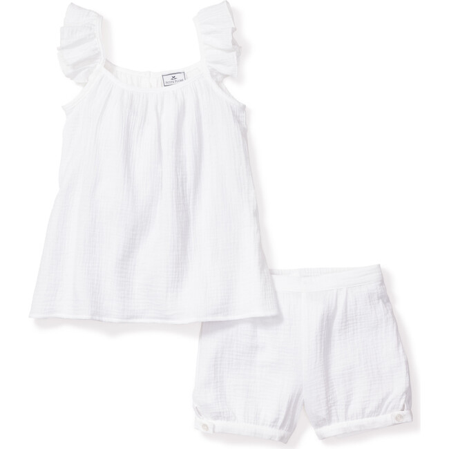 Amelie Short Set, White Gauze - Pajamas - 1