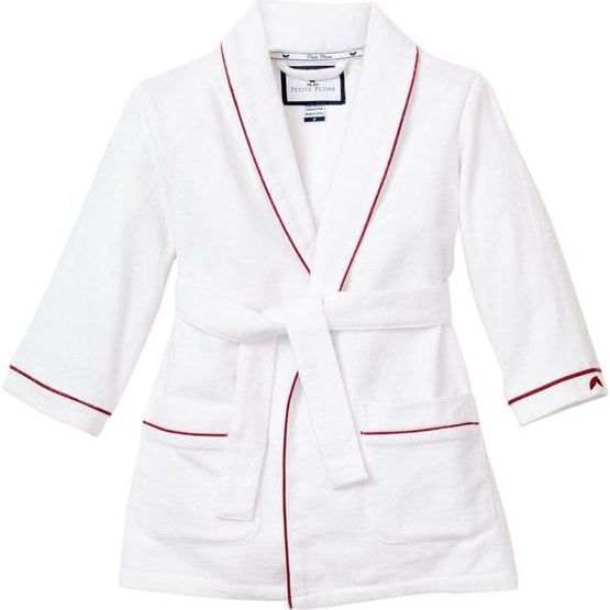 White Robe, Garnet Red Piping - Robes - 1