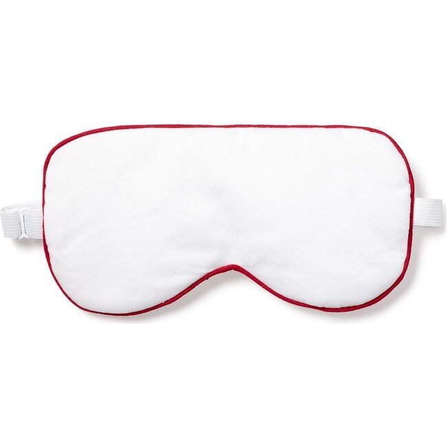 Adult Traditional Eye Mask, White & Red Piping - Eye Masks - 1