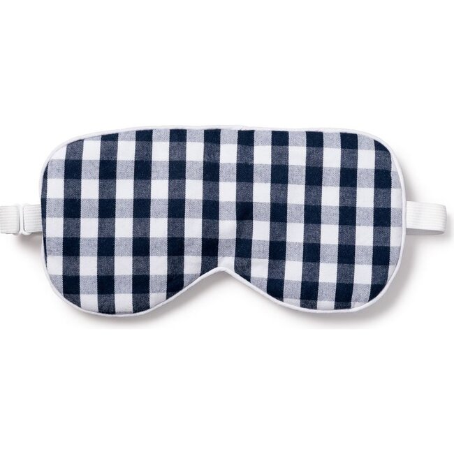 Adult Traditional Eye Mask, Navy Gingham - Eye Masks - 1