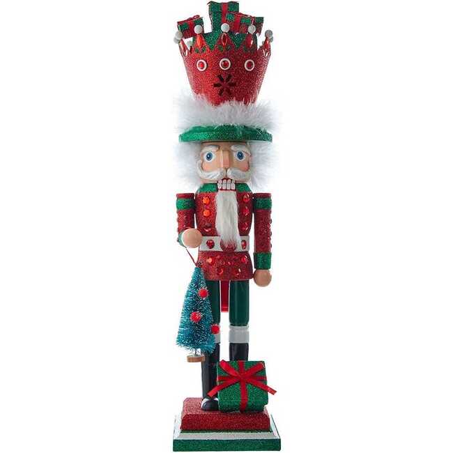 18-Inch Hollywood Nutcrackers Red and Green with Presents Crown Nutcracker