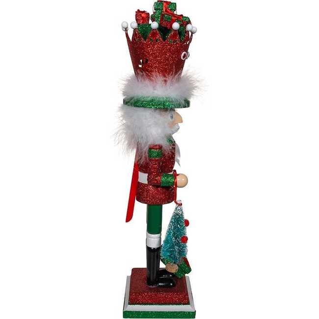 18-Inch Hollywood Nutcrackers Red and Green with Presents Crown Nutcracker