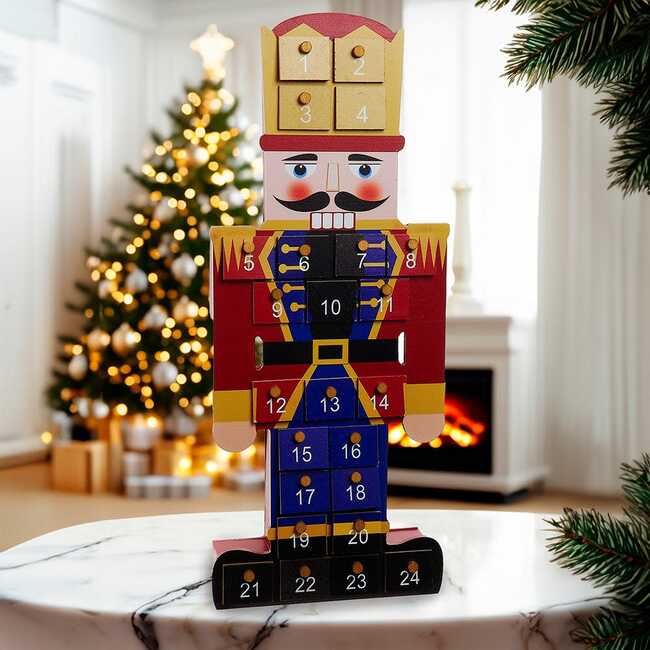 17.3-Inch Wooden Nutcracker Advent Calendar - Nutcrackers - 2